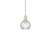 Innovations Lighting Athens Water Glass 6" Wide Mini Pendant Antique Brass / Clear Water Glass