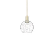Innovations Lighting Athens Water Glass 8" Wide Mini Pendant Antique Brass / Clear Water Glass