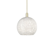 Innovations Lighting White Mouchette 14" Wide Pendant Antique Brass / White Mouchette