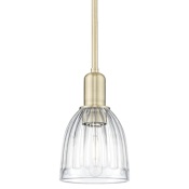 Innovations Lighting Brookfield 6" Wide Mini Pendant Antique Brass / Clear