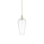 Innovations Lighting Chelsea 8" Wide Mini Pendant Antique Brass / Clear Deco Swirl