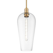Innovations Lighting Chelsea 8" Wide Mini Pendant with Clear Glass Shade Brushed Brass