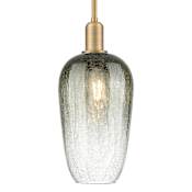 Innovations Lighting Brookhaven Flute 7" Wide Mini Pendant with Slate Glass Shade Brushed Brass