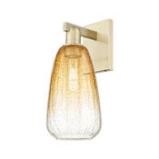 Innovations Lighting Brookhaven Almond 11" Tall Wall Sconce Antique Brass / Amber