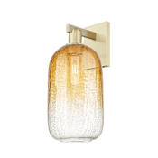 Innovations Lighting Brookhaven Cloche 17" Tall Wall Sconce Antique Brass / Amber