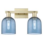Innovations Lighting Bella 2 Light 17" Wide Vanity Light Antique Brass / Blue
