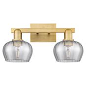 Innovations Lighting Fenton 2 Light 18" Wide Vanity Light Brushed Brass / Light Smoke