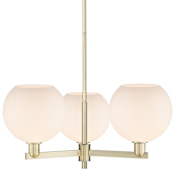 Innovations Lighting Athens 3 Light 32" Wide Chandelier Antique Brass / Matte White