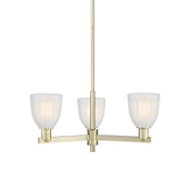 Innovations Lighting Brookfield 3 Light 28" Wide Chandelier Antique Brass / White