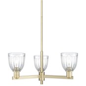 Innovations Lighting Brookfield 3 Light 28" Wide Chandelier Antique Brass / Clear