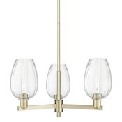 Innovations Lighting Preston 3 Light 18" Wide Candle Style Chandelier Antique Brass / Clear