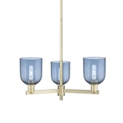 Innovations Lighting Bella 3 Light 28" Wide Chandelier Antique Brass / Blue
