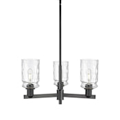 Innovations Lighting Candor 3 Light 27" Wide Chandelier Matte Black / Clear Waterglass