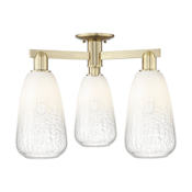 Innovations Lighting Brookhaven Almond 3 Light 24" Wide Semi-flush Ceiling Fixture Antique Brass / Opal
