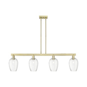 Innovations Lighting Preston 4 Light 48" Wide Linear Pendant Antique Brass / Clear