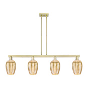 Innovations Lighting Preston 4 Light 48" Wide Linear Pendant Antique Brass / Mercury