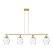 Innovations Lighting Preston 4 Light 48" Wide Linear Pendant Antique Brass / Clear