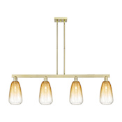 Innovations Lighting Brookhaven Almond 4 Light 46" Wide Linear Pendant Antique Brass / Amber