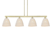 Innovations Lighting Bristol Natural 4 Light 52" Wide Linear Pendant Antique Brass / Natural