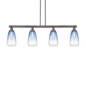 Innovations Lighting Brookhaven Almond 4 Light 48" Wide Linear Pendant Oil Rubbed Bronze / Sapphire Blue