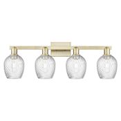 Innovations Lighting Salina 4 Light 33" Wide Vanity Light Antique Brass / Clear Spiral Fluted