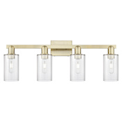 Innovations Lighting Clymer 4 Light 31" Wide Vanity Light Antique Brass / Clear