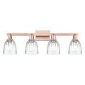 Innovations Lighting Brookfield 4 Light 33" Wide Vanity Light Antique Copper / Clear