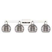 Innovations Lighting Rochester 4 Light 33" Wide Vanity Light Polished Nickel / Light Smoke