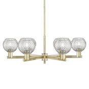 Innovations Lighting Athens 6 Light 36" Wide Chandelier Antique Brass / Clear Basketweave