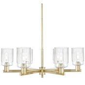 Innovations Lighting Hadley 6 Light 34" Wide Chandelier Antique Brass / Clear