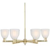 Innovations Lighting Brookfield 6 Light 36" Wide Chandelier Antique Brass / White