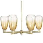 Innovations Lighting Brookhaven Almond 6 Light 24" Wide Chandelier Antique Brass / Amber
