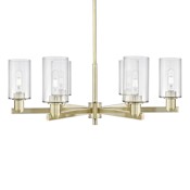 Innovations Lighting Clymer 6 Light 34" Wide Chandelier Antique Brass / Clear