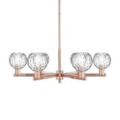 Innovations Lighting Athens Water Glass 6 Light 36" Wide Chandelier Antique Copper / Clear Water Glass
