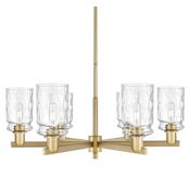 Innovations Lighting Candor 6 Light 35" Wide Chandelier Brushed Brass / Clear Waterglass