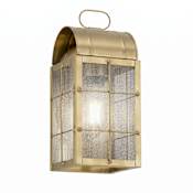 Innovations Lighting Durham 13" Tall Outdoor Wall Sconce with H Wire Pattern and Seedy Glass Antique Brass