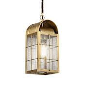 Innovations Lighting Durham 8" Wide Outdoor Mini Pendant with H Wire Pattern and Seedy Glass Antique Brass