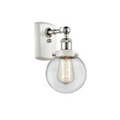 Innovations Lighting Beacon 11" Tall Wall Sconce White and Polished Chrome / Clear