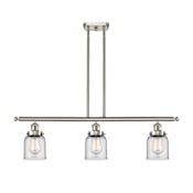 Innovations Lighting Small Bell 3 Light 36" Multi Light Large Pendant Brushed Satin Nickel / Clear