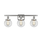 Innovations Lighting Beacon 3 Light 26" Wide Vanity Light Brushed Satin Nickel / Clear