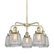 Innovations Lighting Chatham 5 Light 25" Wide Chandelier Antique Brass / Clear
