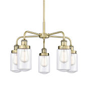 Innovations Lighting Dover 5 Light 23" Wide Chandelier Antique Brass / Clear