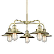 Innovations Lighting Ballston Urban 5 Light 26" Wide Chandelier Antique Brass