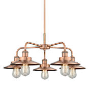Innovations Lighting Ballston Urban 5 Light 26" Wide Chandelier Antique Copper