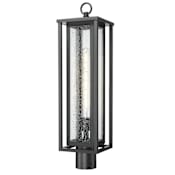 Innovations Lighting Ashland 26" Tall Post Light with Seedy Glass Matte Black
