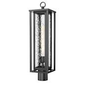 Innovations Lighting Ashland 26" Tall Post Light with Water Glass Matte Black
