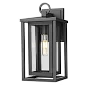 Innovations Lighting Ashland 14" Tall Outdoor Wall Sconce with Clear Glass Panels Matte Black
