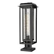 Innovations Lighting Mansfield 21" Tall Post Light with Seedy Glass Matte Black
