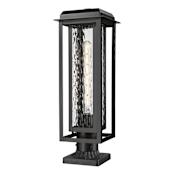 Innovations Lighting Mansfield 21" Tall Post Light with Water Glass Matte Black