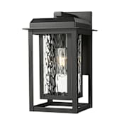 Innovations Lighting Mansfield 13" Tall Outdoor Wall Sconce with Water Glass Panels Matte Black